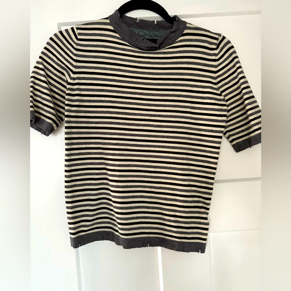 Adorable VICI sweater crew top. With distressed neckline, arm and hem. -Small